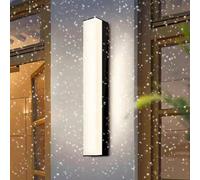 Applique Murale LED Extérieure et Intérieure IP65 Étanche, Lampe Murale Rectangulaire en Aluminium Noir, Éclairage Décoratif Moderne pour Cour, Patio, Garage (neutre, 100 cm)