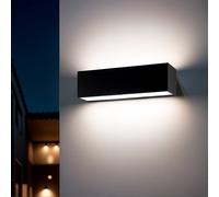 Applique Murale LED Extérieure Lena 10W Éclairage Double Face Rectangulaire Noi