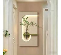 Applique Murale LED Facile à Installer pour Home Decor, Art Mural LED 3D de Luxe avec Végétaux & Vase de Stockage d'Eau, Décoration Murale Minimaliste pour Salon Entrée(A,45*75cm/17.7*29.5in)