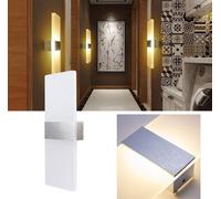 Applique murale LED Fiqops Intérieur/Extérieur Applique murale Moderne Eclairage mural Cage d'escalier Couloir Blanc chaud 2X 6W