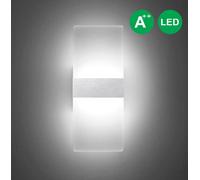 Applique murale LED Fiqops Intérieur/Extérieur Applique murale Moderne Eclairage mural Cage d'escalier Couloir Blanc froid 12W