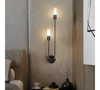 Applique Murale LED G9 à Double tête, Support de Lampe Mural avec Abat-Jour, Applique Murale Longue et Courte à 2 têtes en métal, Lampe Murale LED pour Chambre à Coucher, Chevet, luminaires