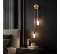 Applique Murale LED G9 à Double tête, Support de Lampe Mural avec Abat-Jour, Applique Murale Longue et Courte à 2 têtes en métal, Lampe Murale LED pour Chambre à Coucher, Chevet, luminaires