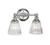 Applique Murale LED G9 IP44 B: 35,2 Cm Métal Verre Chrome Salle De Bain