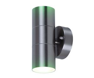 Applique murale LED Intérieur/Extérieur Applique murale extérieure avec télécommande Changeur de couleur Applique murale extérieure UP DOWN IP44 Acier inoxydable GU10