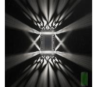 Applique murale LED - IP65 étanche vers le haut et vers le bas pour jardin et cour avant, luminosité réglable 3000 K/6500 K, design noir moderne (lot de 1)