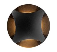 Applique Murale LED IP65 Ronde D: 6,2 Cm Noir Chaud 3000 K Extérieur