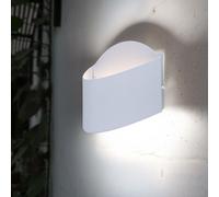 Applique murale applique extérieure lumière maison applique entrée zone terrasse, IP44, acier blanc, 2x LED 2,5W 360Lm 3000K, LxHxP 22x16x9,5cm, Eglo 93327