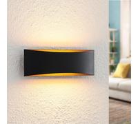 Applique murale LED Jelle Arcchio, noir, Salon / Salle à manger, Aluminium, Moderne, Applique Murale LED