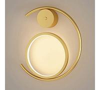 Applique Murale Led Lampe De Chevet Anneau Rond Doré Applique Murale En Métal Acrylique Applique Murale Décorative Intérieure Appliques Murales Pour Chambre Salon Escaliers Couloir Allée Stduy Chambre