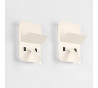 Applique Murale LED, Lampe de Chevet, Applique Filaire avec Interrupteur, Sortie USB, Spots de tête de lit, Lampes murales Flexibles pour Salon, Chambre à Coucher, hôtel