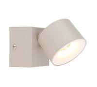Applique murale LED, lampe de couloir, métal, couleur sable, orientable, H 13 cm