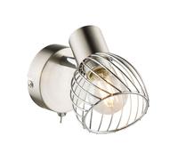Applique murale LED, lampe de salon, fonction lecture, chrome, métal, H 12 cm