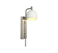 Applique murale LED, lampe de salon, lampe de chambre, argent, blanc, H 43 cm