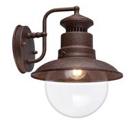 Applique murale LED Lampe d'extérieur Lampe de porte d'entrée couleur rouille Lampe de jardin Lampe de façade, acier verre, 7W800lm blanc chaud, l x h 21,5 x 27 cm