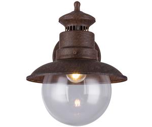 Applique murale LED Lampe d'extérieur Lampe de porte d'entrée couleur rouille Lampe de jardin Lampe de façade, acier verre, 7W800lm blanc chaud, l x h 21,5 x 27 cm