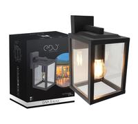 EDO Applique Murale Extérieure GAIA S Noire IP44 - Luminaire d'Extérieur Étanche en Aluminium avec Douille 1xE27 - Lampe Murale pour Jardin, Terrasse, Façade, Balcon, Garage