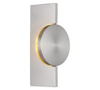 Applique murale LED, lampe murale, lampe de couloir, spot orientable, couleur nickel, H 20 cm