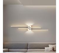 Applique Murale LED linéaire Moderne en métal, 99 cm, en Aluminium, luminaire décoratif pour Salon, Abat-Jour en Acrylique, Applique trapézoïdale créative d'intérieur pour Chambre à Coucher