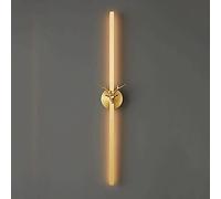 Applique Murale LED linéaire Ultra-Mince en Laiton Moderne - 3 Modes de Couleur, Ruban Lumineux Long en cuivre, Abat-Jour en Acrylique, Lampe de cheve