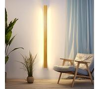 Applique Murale LED Longue Applique Murale en Bois Luminaire Mural Naturel Appliques Murales Intérieures en Bois 7W 3000k Applique Murale pour Chambre Salon Couloir Escalier Intérieur Applique Murale