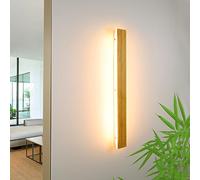 Applique Murale LED Longue Applique Murale en Bois Luminaire Mural Naturel Appliques Murales Intérieures en Bois 7W 3000k Applique Murale pour Chambre Salon Couloir Escalier Intérieur Applique Murale