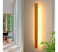 Applique Murale LED Longue Applique Murale en Bois Luminaire Mural Naturel Appliques Murales Intérieures en Bois 7W 3000k Applique Murale pour Chambre Salon Couloir Escalier Intérieur Applique Murale