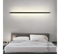 Applique Murale LED Longue avec Interrupteur à Bouton-Poussoir, alimentée par Batterie, Rechargeable, en Aluminium, Minimaliste, linéaire, pour Salon, Chambre, Couloir