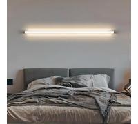Applique Murale LED Longue avec Interrupteur à Bouton-Poussoir, alimentée par Batterie, Rechargeable, en Aluminium, Minimaliste, linéaire, pour Salon, Chambre, Couloir