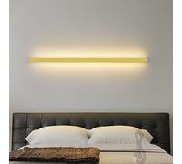 Applique Murale LED Longue avec Interrupteur à Bouton-Poussoir, alimentée par Batterie, Rechargeable, en Aluminium, Minimaliste, linéaire, pour Salon, Chambre, Couloir