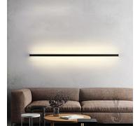 Applique Murale LED Longue avec Interrupteur à Bouton-Poussoir, alimentée par Batterie, Rechargeable, en Aluminium, Minimaliste, linéaire, pour Salon, Chambre, Couloir