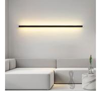 Applique Murale LED Longue avec Interrupteur à Bouton-Poussoir, alimentée par Batterie, Rechargeable, en Aluminium, Minimaliste, linéaire, pour Salon, Chambre, Couloir