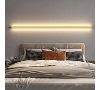 Applique Murale LED Longue avec Interrupteur à Bouton-Poussoir, alimentée par Batterie, Rechargeable, en Aluminium, Minimaliste, linéaire, pour Salon, Chambre, Couloir