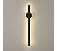 Applique Murale Led Longue D'Intérieur, Style Moderne, Noire, En Acrylique Blanc Dépoli, Éclairage Vers Le Haut Et Vers Le Bas, Idéale Pour Une Coiffeuse, Une Chambre Ou Un Couloir. 3000K, 80 Cm./3000