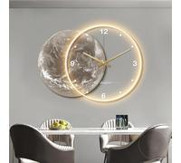 Applique murale LED lune avec horloge intégrée, éclairage art déco moderne pour décoration intérieure de style oriental