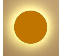 Applique Murale LED Macaron Circulaire Moderne Simple Applique Murale Ronde Scoe Mini éclairage Mural Intérieur en Métal pour Chambre à Coucher Salon Escalier, Yellow, Warm White, 25cm, 15W