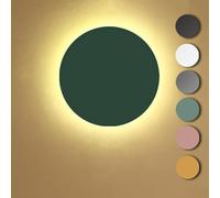 Applique Murale LED Macaron Circulaire Moderne Simple Applique Murale Ronde Scoe Mini éclairage Mural Intérieur en Métal pour Chambre à Coucher Salon Escalier, Green, Warm White, 25cm, 15W
