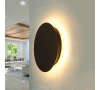 Applique Murale LED Métal Marron Ø 25 Cm Blanc Chaud Lumière Indirecte 3000 K
