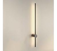 Applique Murale LED Minimaliste Moderne de 120 cm, linéaire, en Acrylique, à intensité Variable, Tricolore, pour intérieur et extérieur, Design à Bande LED Filaire, Finition Noire