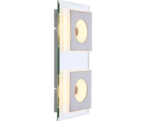 Applique murale LED moderne à lumière indirecte pour salon, couloir et escalier, miroir, nickel mat acrylique satiné, 2x 6W 245lm 3000K, LxlxH 33x16x5 cm