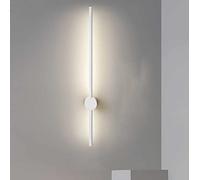 Applique Murale LED Moderne au Design linéaire Minimaliste de 120 cm en Acrylique satiné pour intérieur et extérieur, lumière Blanche Chaude, Bande LED Filaire