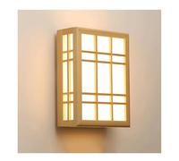 SJHPZG Applique Murale LED Moderne avec Abat-Jour en parchemin, Style Japonais, en Bois Massif, luminaire carré d'intérieur pour Chambre, Salon, Couloir, Cuisine