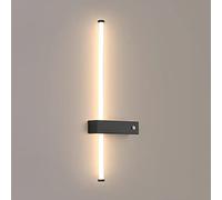 Applique Murale LED Moderne avec Interrupteur, luminaire linéaire, éclairage d'intérieur, Applique Murale Filaire en métal Noir, pour Salon, Chambre à Coucher, Couloir
