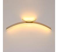 Applique Murale LED Moderne de 60 cm, Design Minimaliste en Arc métallique, 3 Modes de Couleur, éclairage Mural élégant pour Salon et Chambre, Finition dorée élégante