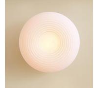 Applique Murale LED Moderne de Chevet, Lampe Murale Ronde Blanche, luminaire décoratif d'intérieur, Finition nervurée, Applique Murale contemporaine pour Chambre à Coucher, Salon, Couloir, hôtel