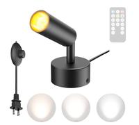 Applique Murale LED Moderne d'intérieur avec télécommande, variateur d'intensité, Prise et interrupteurs, Rotation à 90° + 360°, éclairage Mural pour éclairage d'ambiance, Plantes ou œuvres d'art