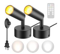 Applique Murale LED Moderne d'intérieur avec télécommande, variateur d'intensité, Prise et interrupteurs, Rotation à 90° + 360°, éclairage Mural pour éclairage d'ambiance, Plantes ou œuvres d'art