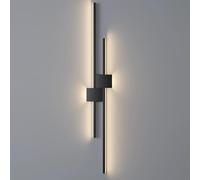 Applique Murale LED Moderne d'intérieur, Longue Bande Noire en métal, éclairage Mural Fin avec Abat-Jour en Gel de silice, Applique Murale linéaire pour Chambre à Coucher, Chevet, Salon, Couloir