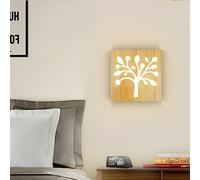 Applique Murale LED moderne en Bois Lumière chaude Lampe de Chevet Créatif Couloir Panneau Lampe Lueur Latérale Lampe de Lecture Rétro Minimaliste Vintage Lampe de Murale Chambre Salle d'étude, L20cm