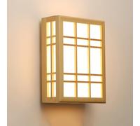 Applique Murale LED Moderne en Bois Massif - Lampe carrée scandinave Japonaise 8 W, éclairage décoratif Nordique pour Chambre, Salon, Couloir et Bureau.